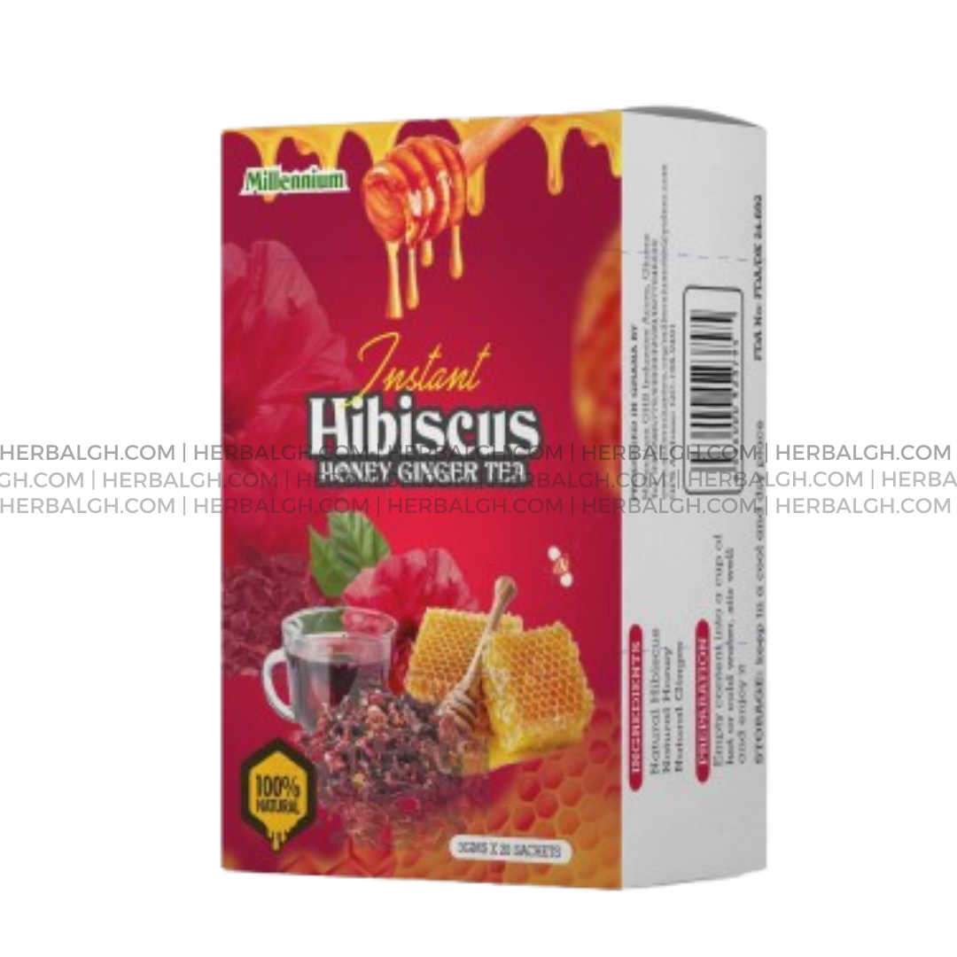 Instant hibiscus honey ginger tea